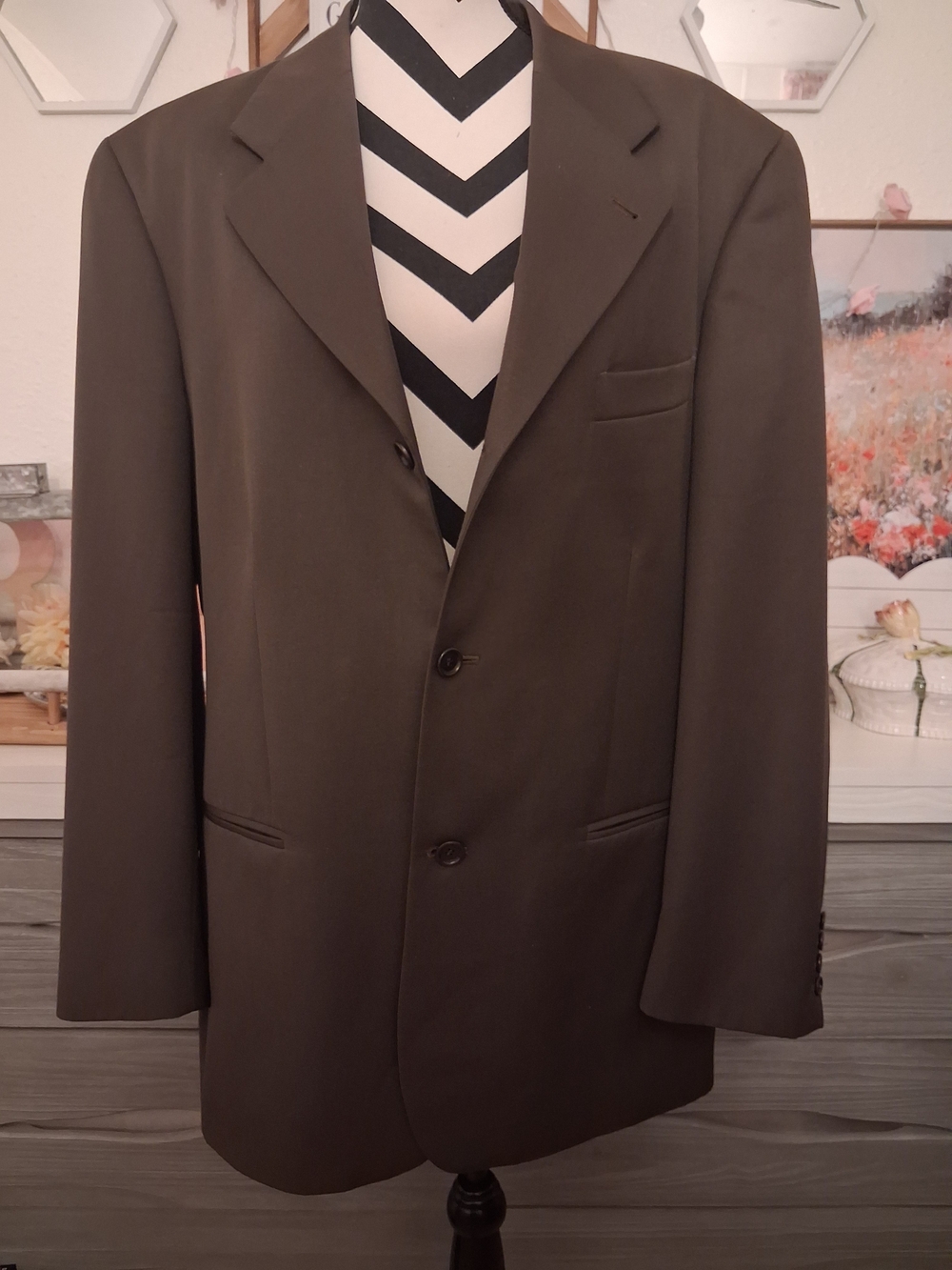 Zanetti Made in Italy Brown Wool Sport Coat Blazer Trabaldo Togna Fabric